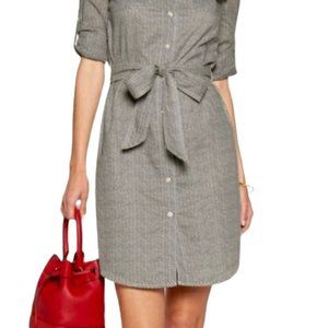 Tory Burch Brigitte Zig Zag Black White Button Up Shirt Dress Women’s sz 2